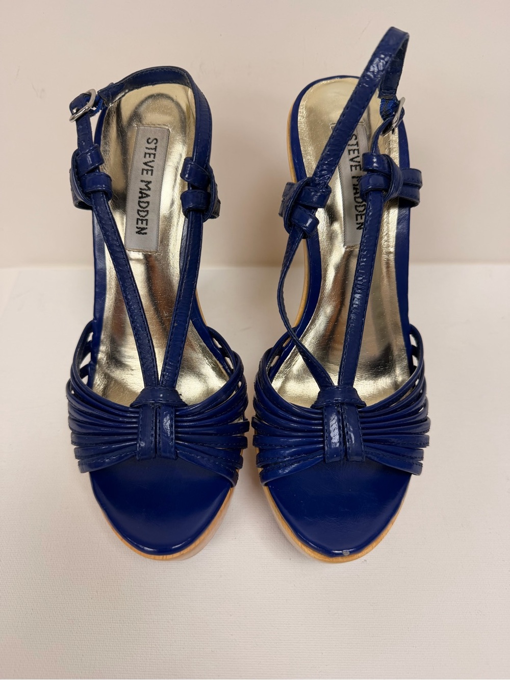 Steve Madden Royal Blue Strappy T‑Bar Platform Heels